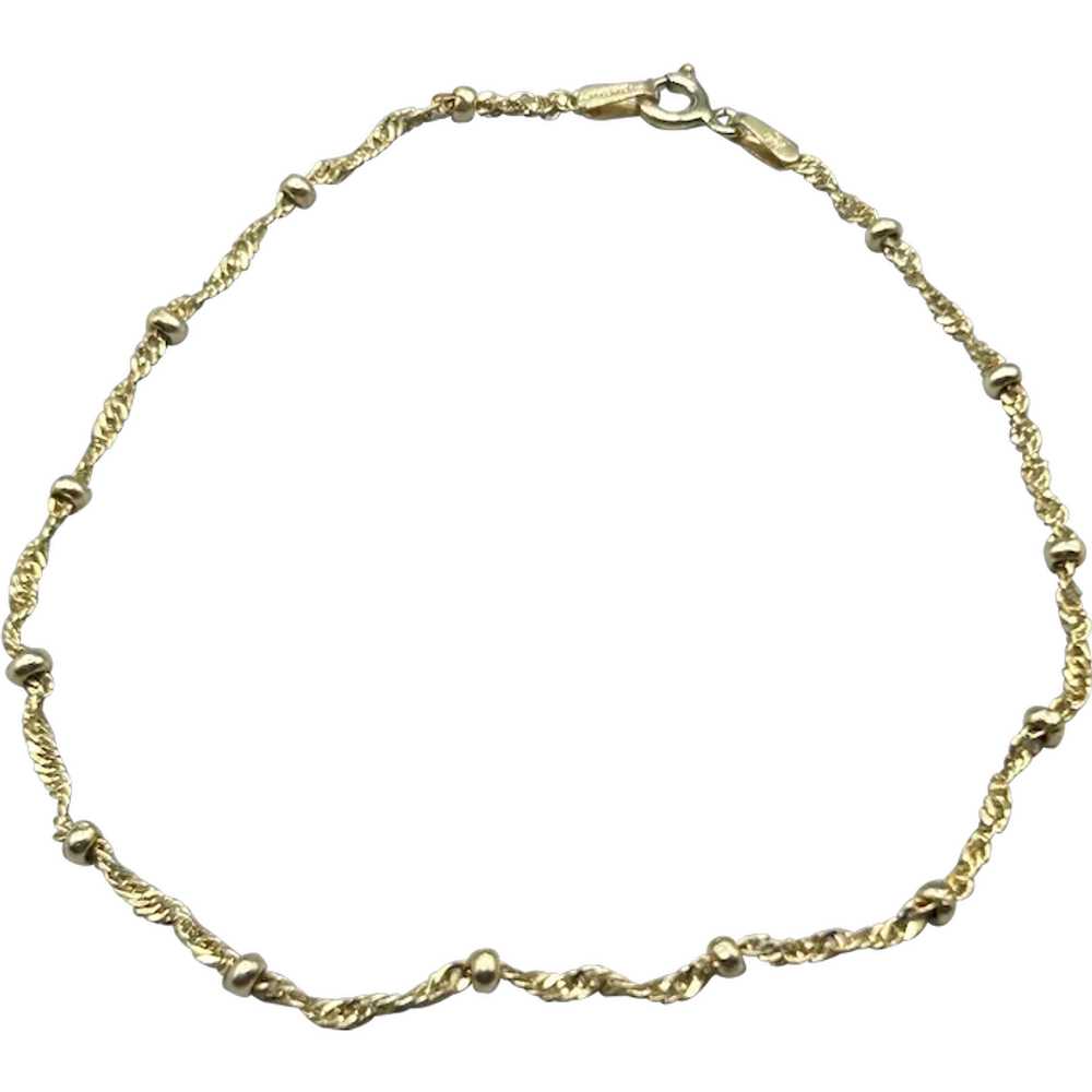 Gold Over Sterling Silver Bracelet Thin Delicate … - image 1