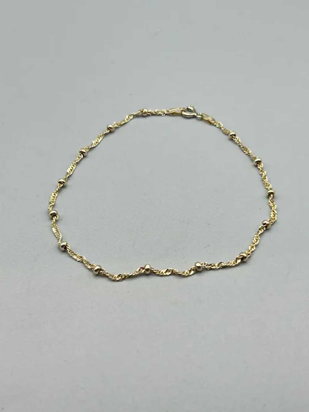 Gold Over Sterling Silver Bracelet Thin Delicate … - image 2