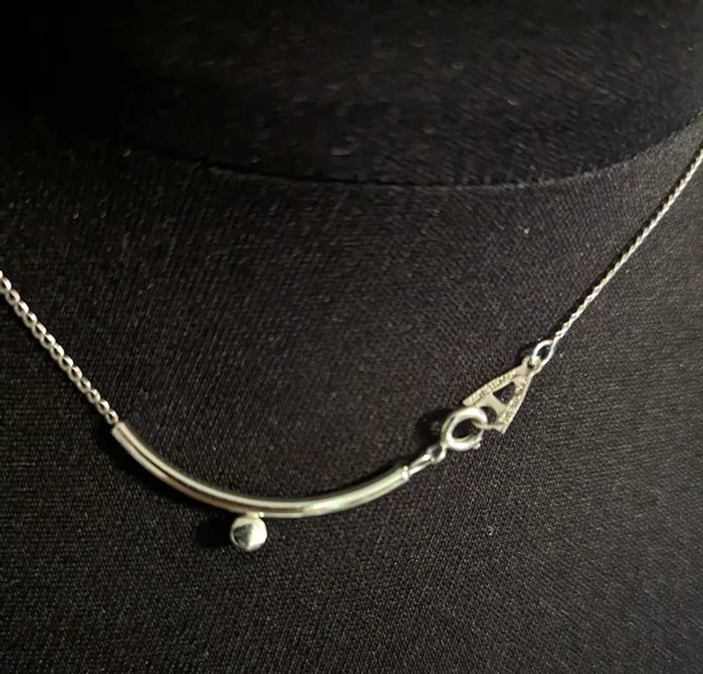 Sterling Silver Tiny Diamond Necklace - image 2