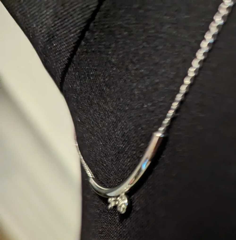 Sterling Silver Tiny Diamond Necklace - image 4