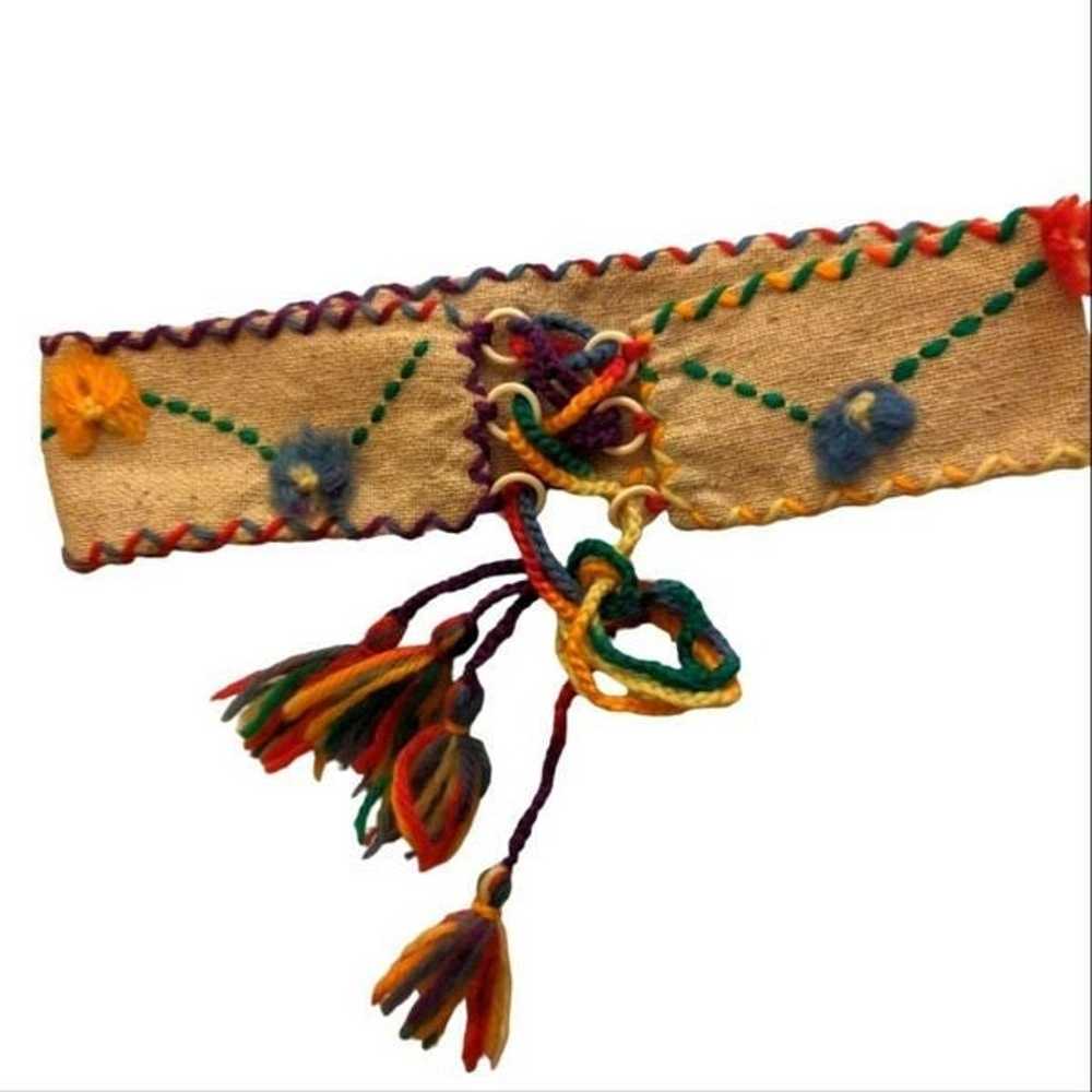 Vintage handmade rainbow belt - image 1