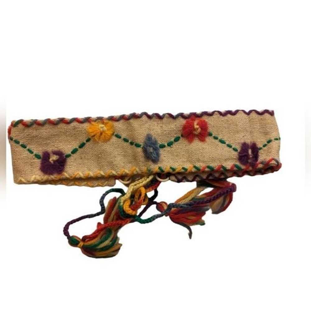 Vintage handmade rainbow belt - image 2