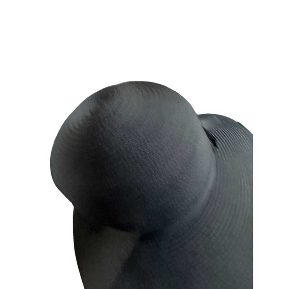 Frank Olive Vintage 1960s Black Hat Ribbed Wide B… - image 3