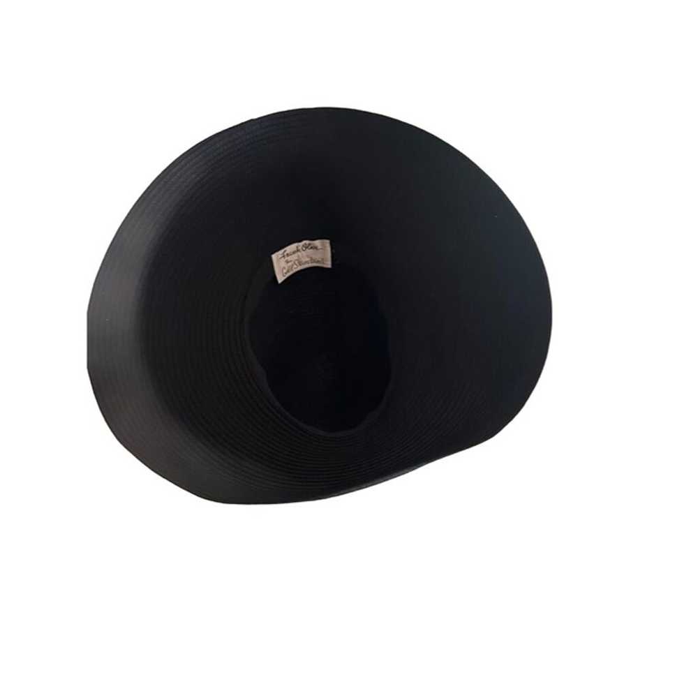 Frank Olive Vintage 1960s Black Hat Ribbed Wide B… - image 4