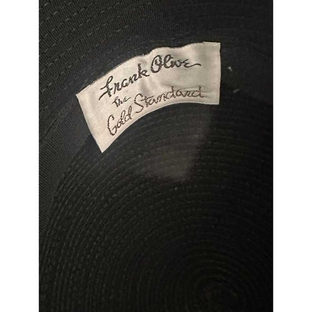 Frank Olive Vintage 1960s Black Hat Ribbed Wide B… - image 5