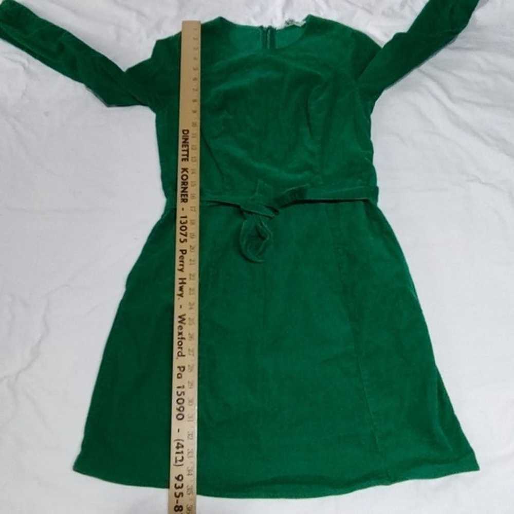 Vintage Boden Emerald Green Corduroy Dress US 6R - image 10