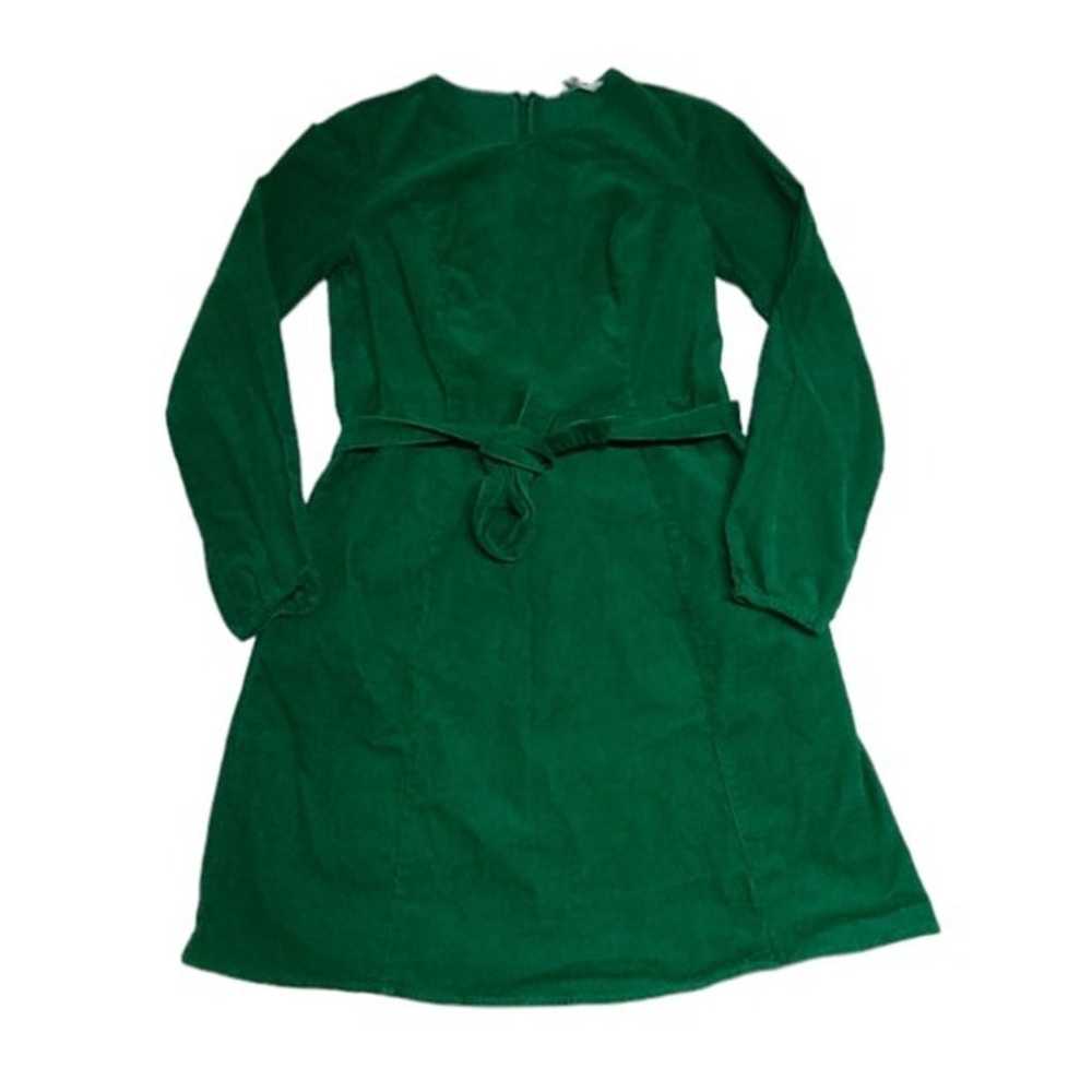 Vintage Boden Emerald Green Corduroy Dress US 6R - image 1