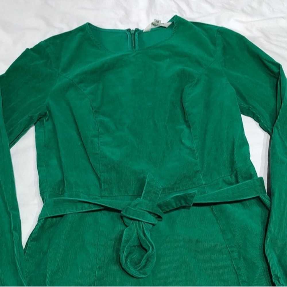 Vintage Boden Emerald Green Corduroy Dress US 6R - image 2