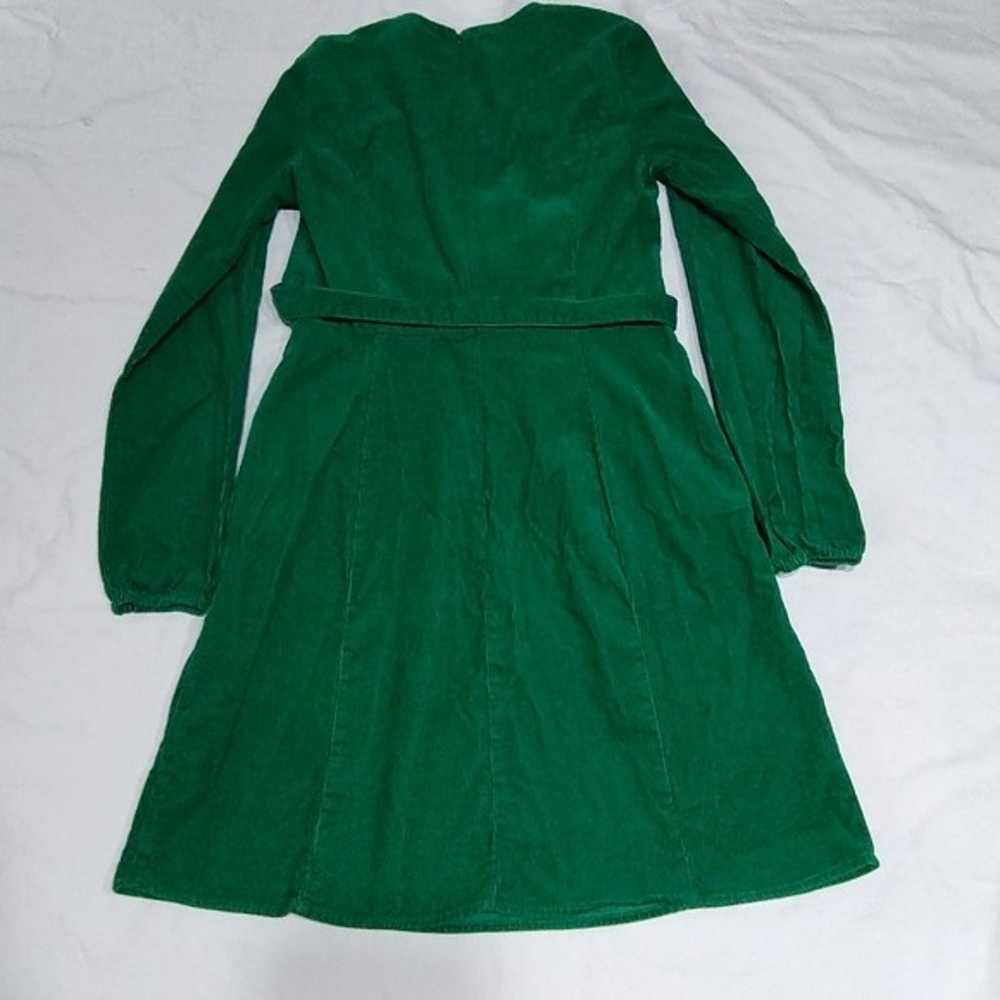 Vintage Boden Emerald Green Corduroy Dress US 6R - image 4