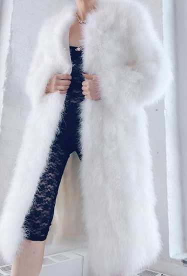 70s white feather coat