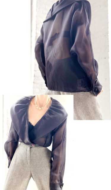 noir silk organza blouse