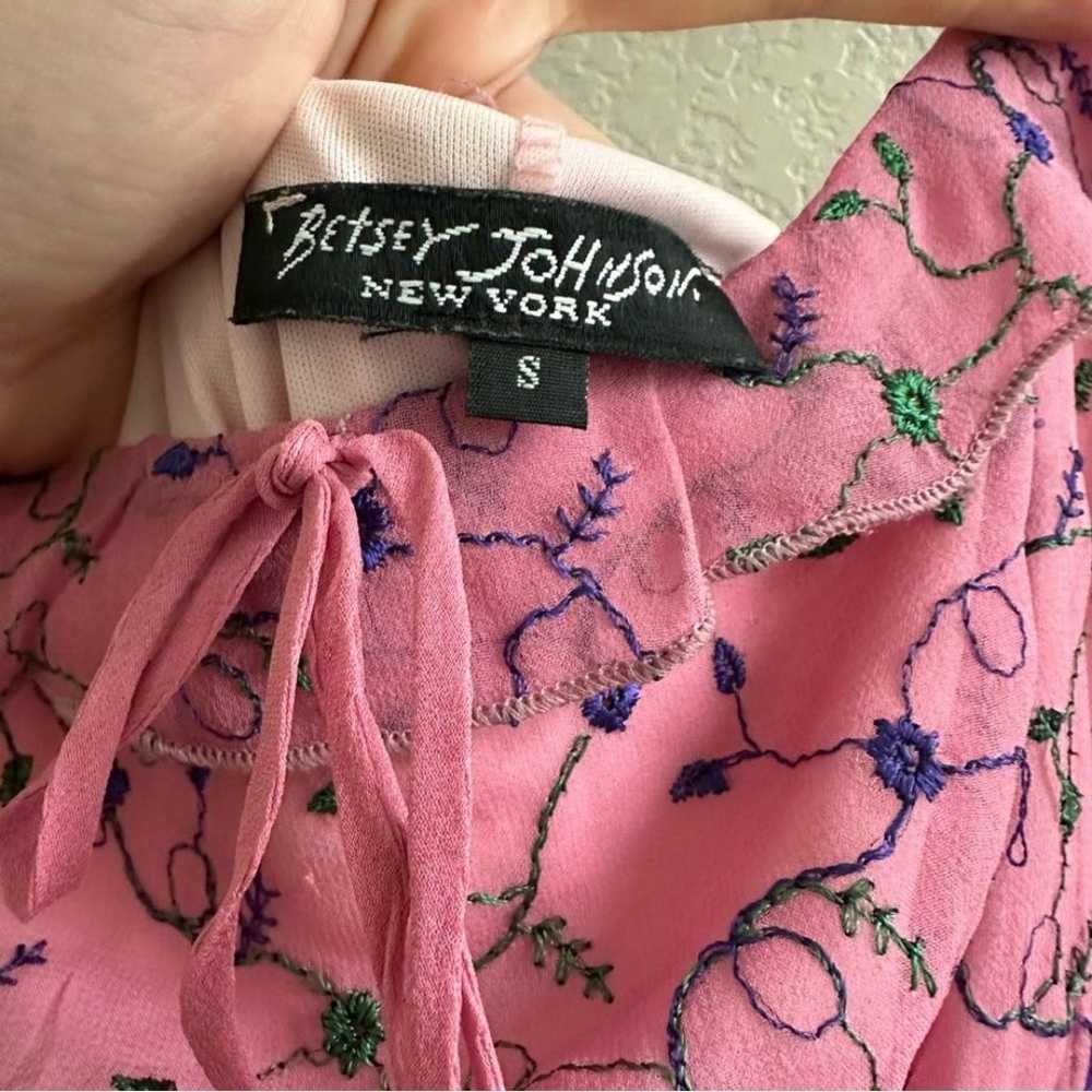 Betsey Johnson 90’s/y2k vintage silk embroidered … - image 6