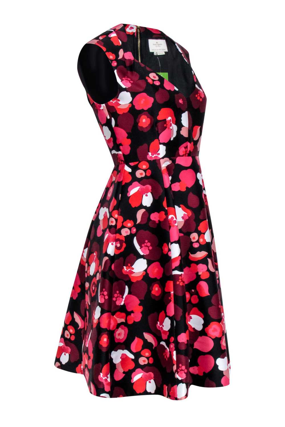 Kate Spade - Black w/ Red & Pink Floral Print Sle… - image 2