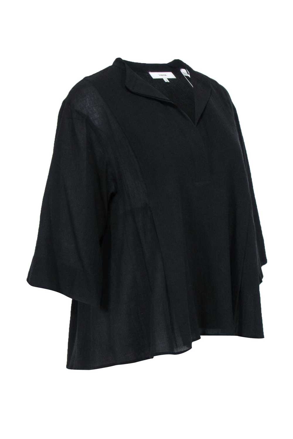 Vince - Black Cotton Long Sleeve Top Sz S - image 2