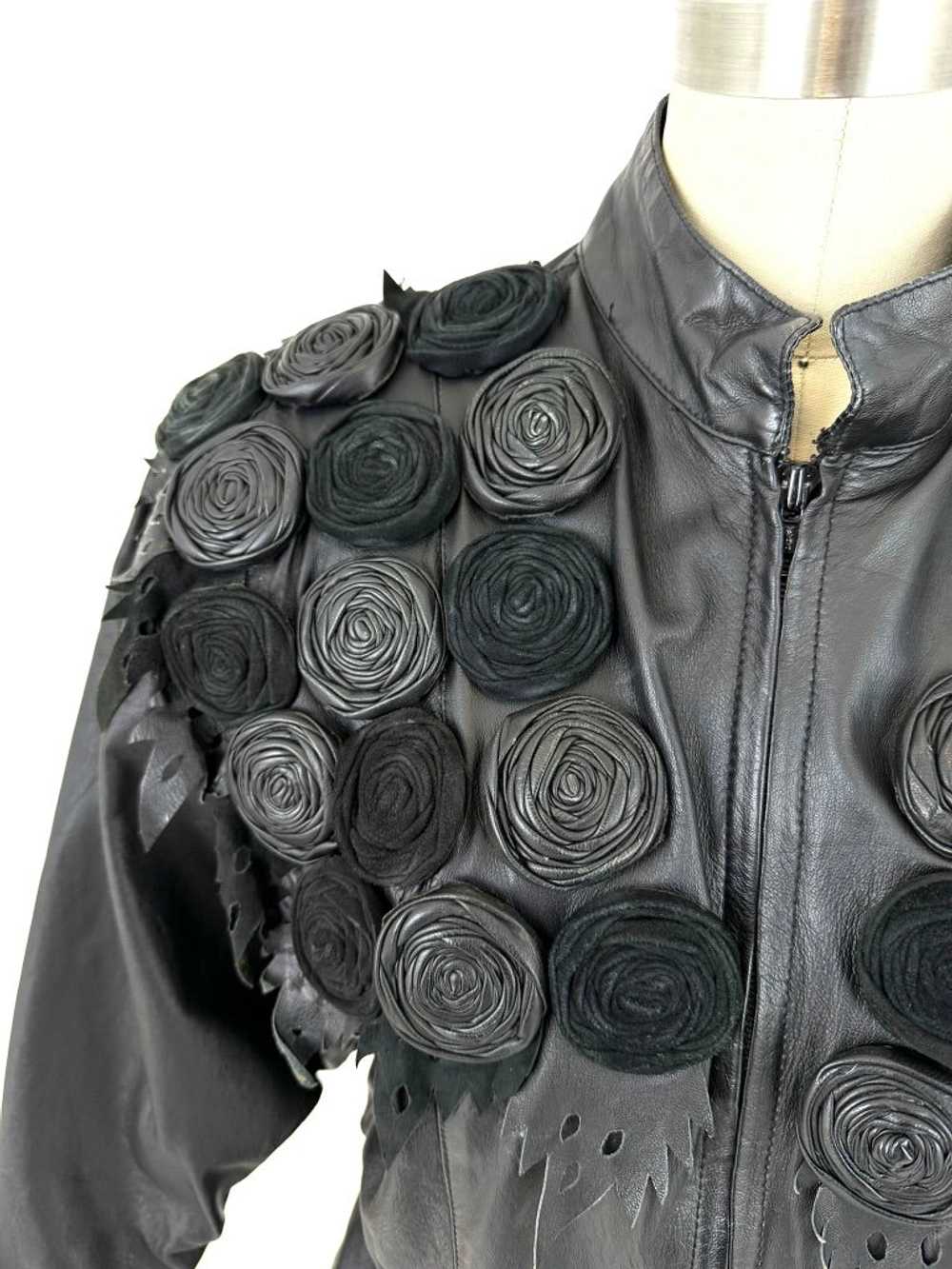 80s Avant Garde Leather Jacket - image 2