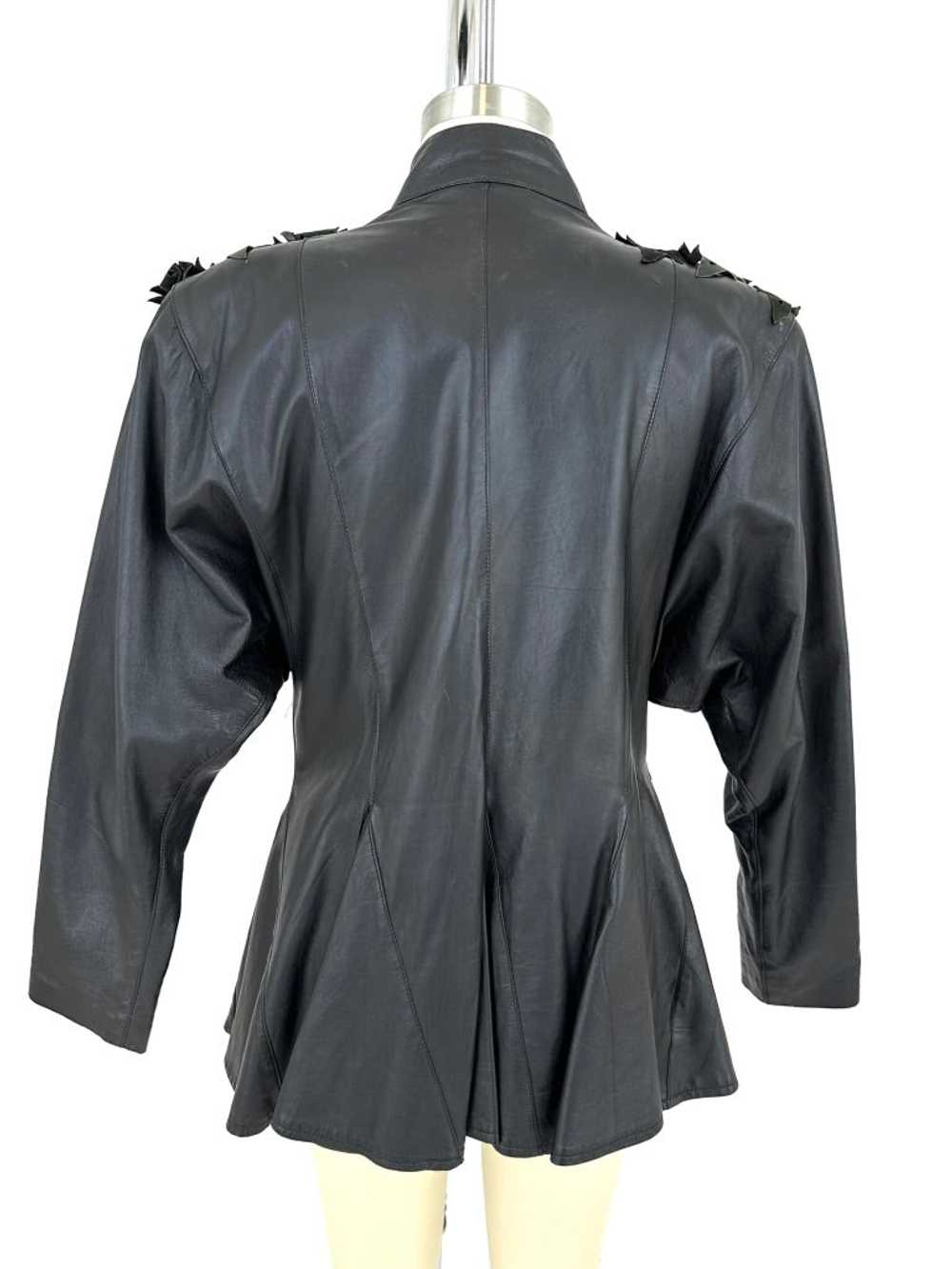 80s Avant Garde Leather Jacket - image 4