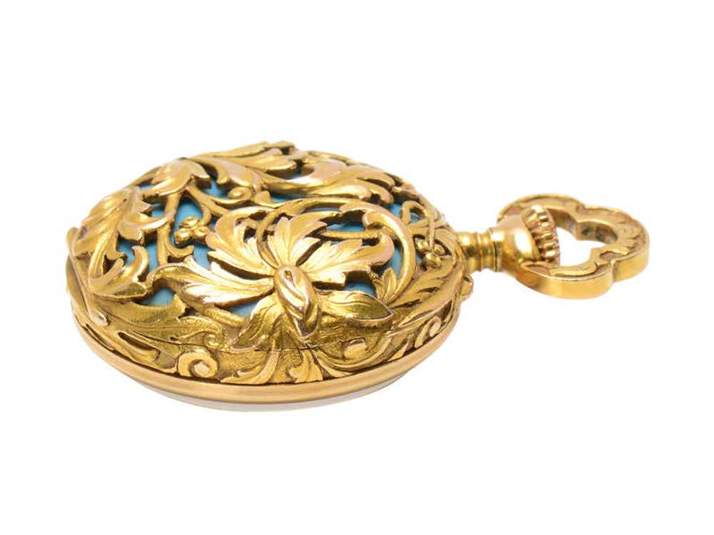 Art Nouveau Enamel Floral Golay, Fils & Stahl Wat… - image 11