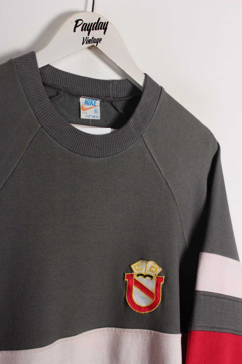 70's Nike Sweatshirt Grey/Red Medium - image 2