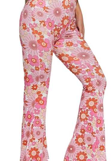 Shein Flared Pants with Funky Pink and Orange Desi