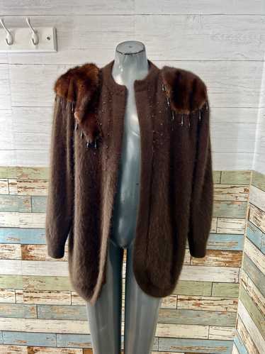 Classical double breasted faux fur collar on sale swing woolen coat