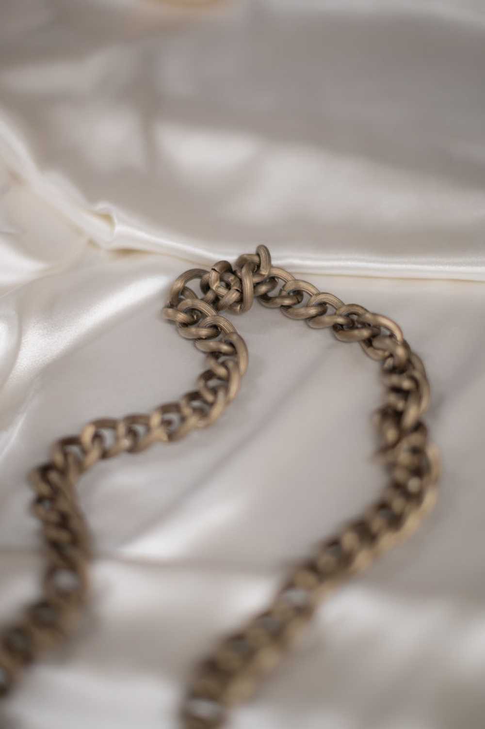 Vintage 90s Bronze Chain Belt - image 3