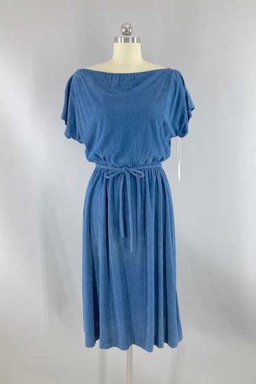 Vintage 1980s Blue Terry Dress