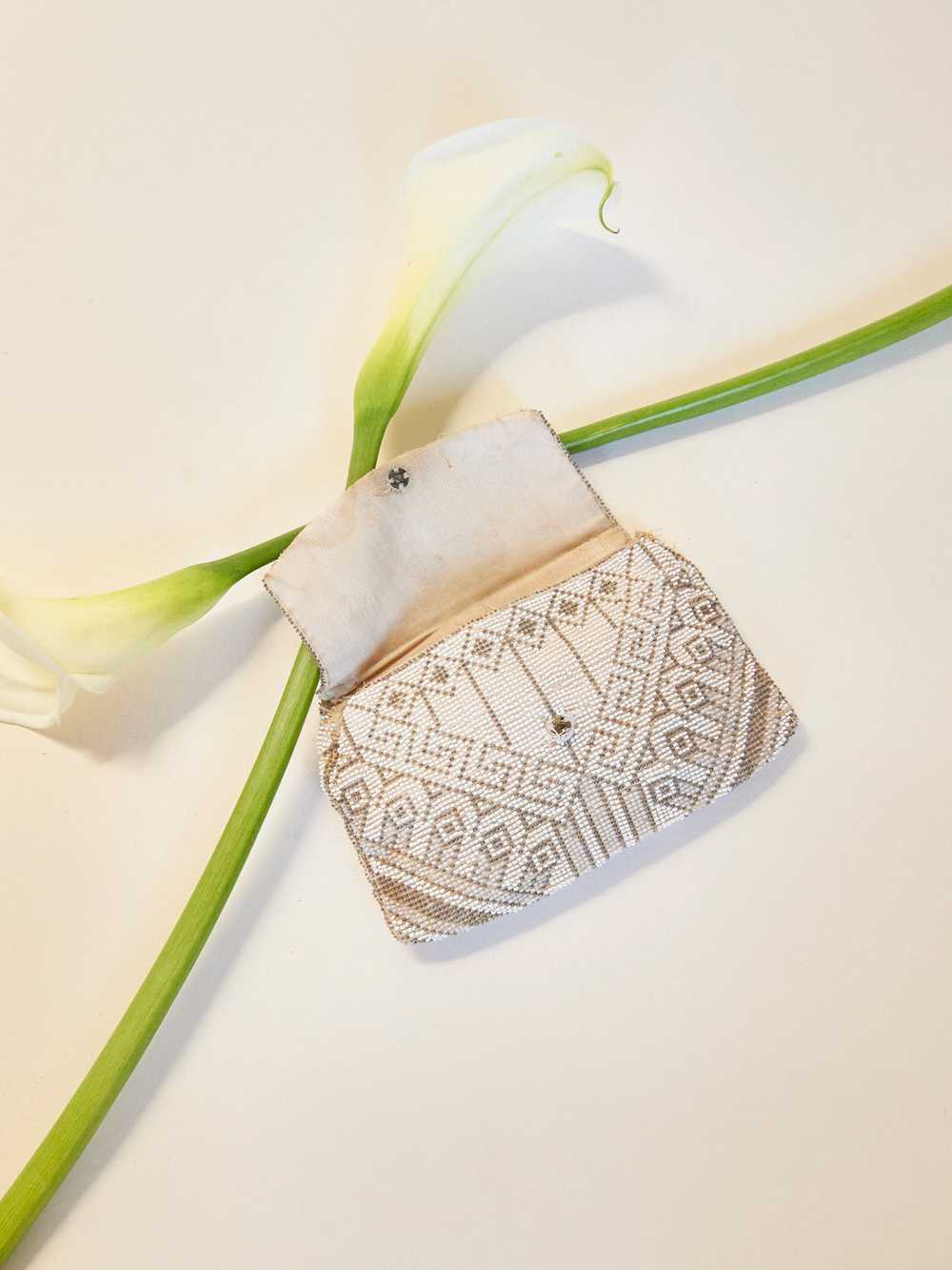 Antique Ivory Beaded Clutch - image 3