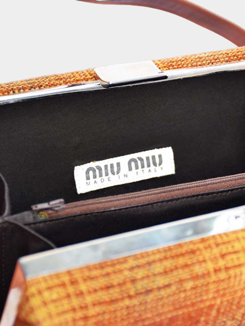 Miu Miu FW 1995 Orange Tweed Box Bag - image 3