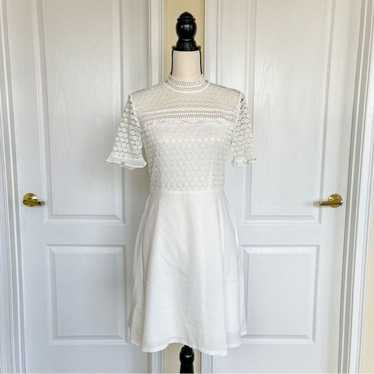 CeCe Size 4 White Intricate Detail Dotted Pattern… - image 1