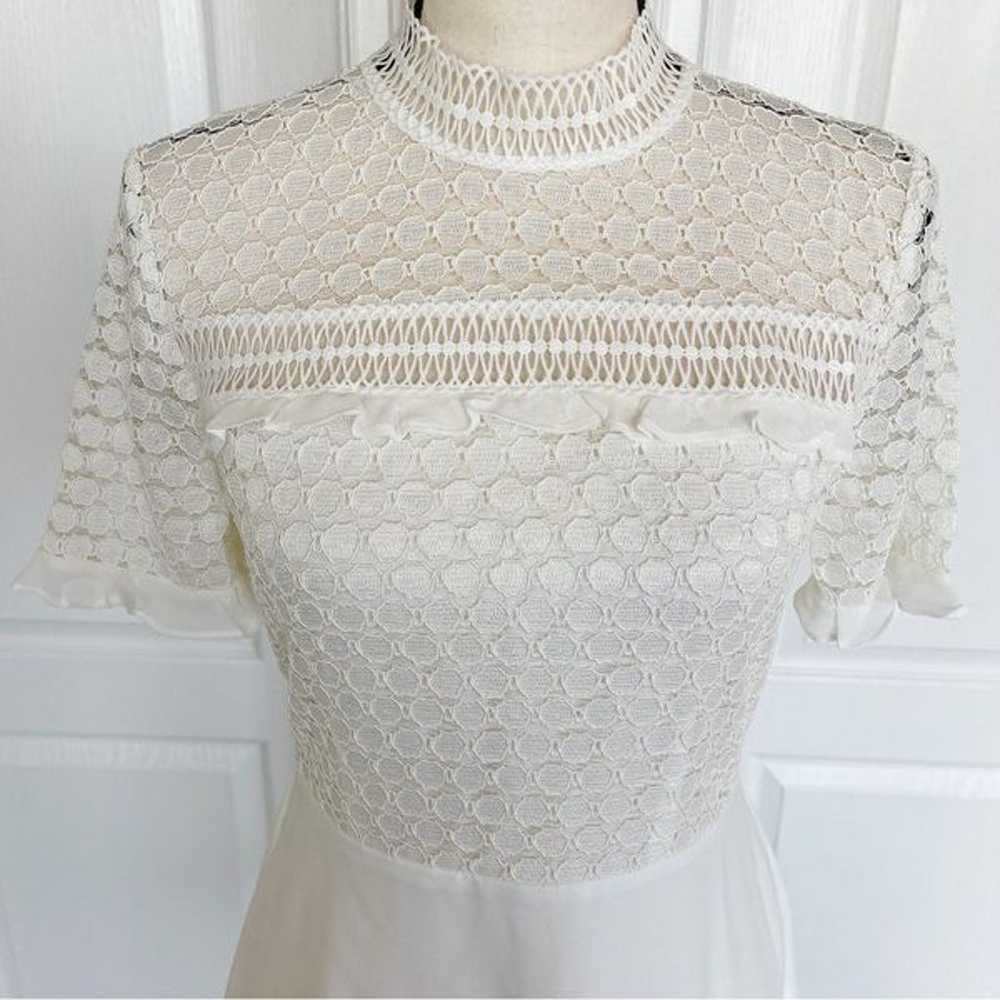 CeCe Size 4 White Intricate Detail Dotted Pattern… - image 3