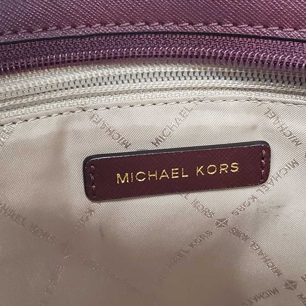 Michael Kors Merlot Leather Top Zip Medium Crossb… - image 5