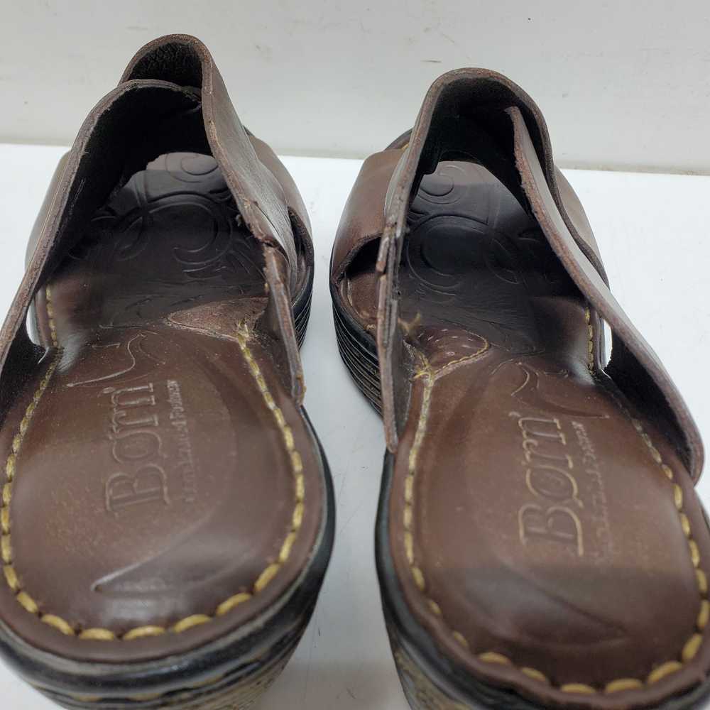Born Handcrafted Footwear Brown Leather Wedge Hee… - image 5