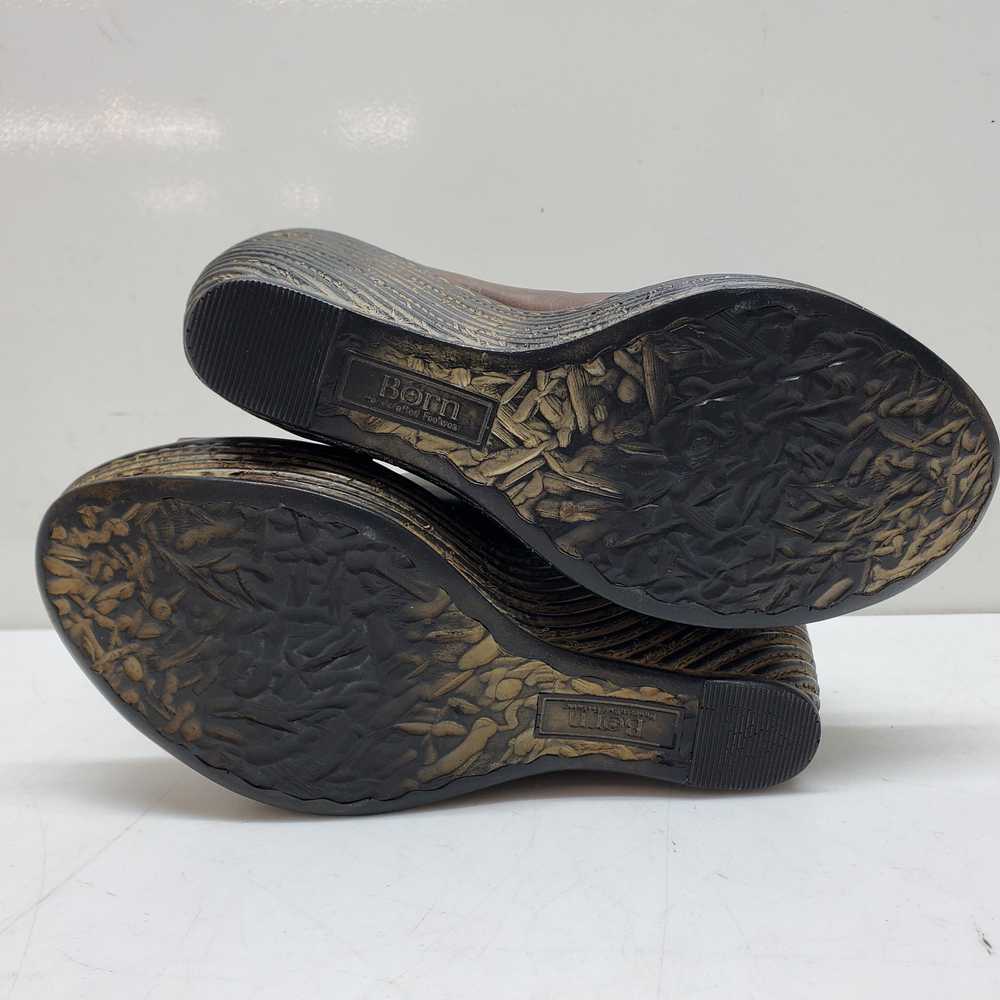Born Handcrafted Footwear Brown Leather Wedge Hee… - image 6