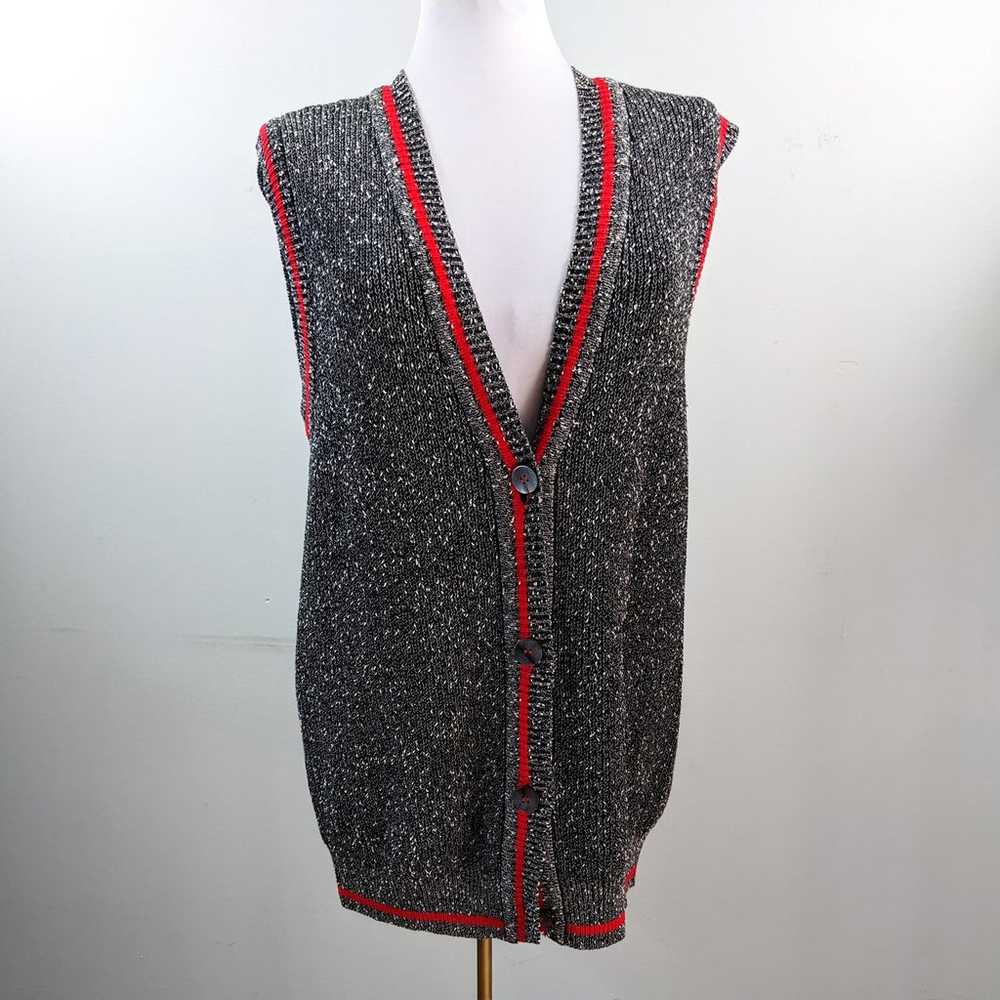 Vintage Sweater Vest Liz Claiborne Long Marled Bl… - image 4