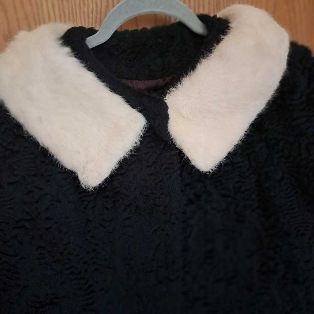 Gorgeous Vtg 1950's Black Mouton Bolero Jacket W/… - image 10