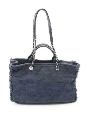 CHANEL Pre-Owned 2018 CC frayed tote bag - Blue - image 1