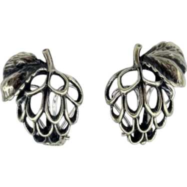 Napier Sterling Vintage Clip Earrings, Openwork S… - image 1