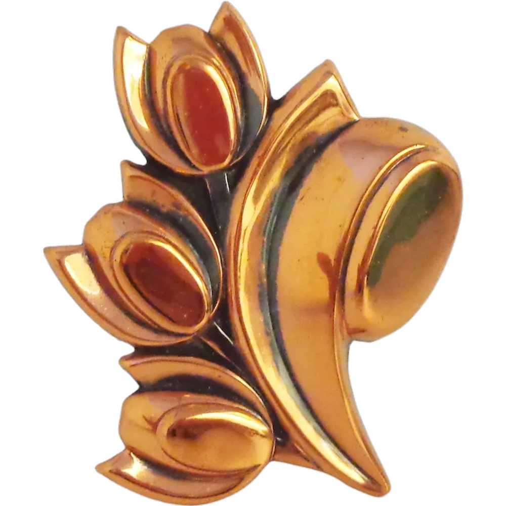 Copper Tulip Pin - image 1