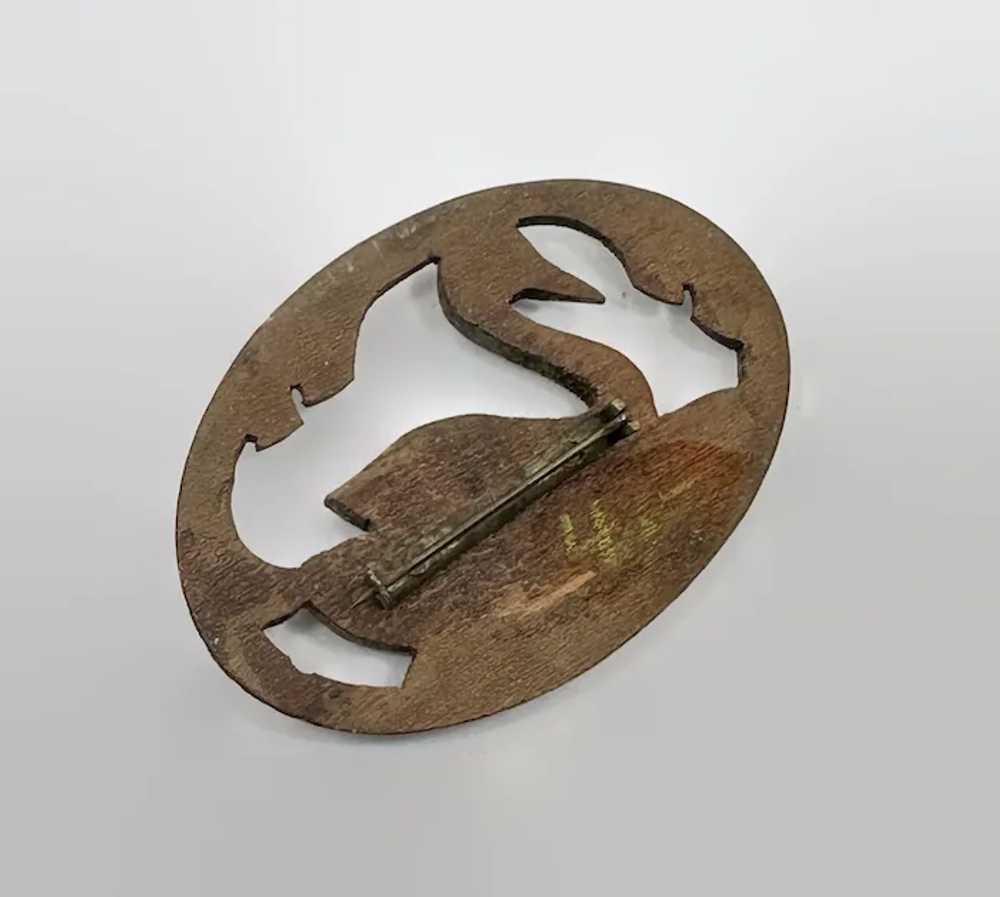 Swan Brooch, Wooden, Carved Wood, 1950s, Handcraf… - image 3