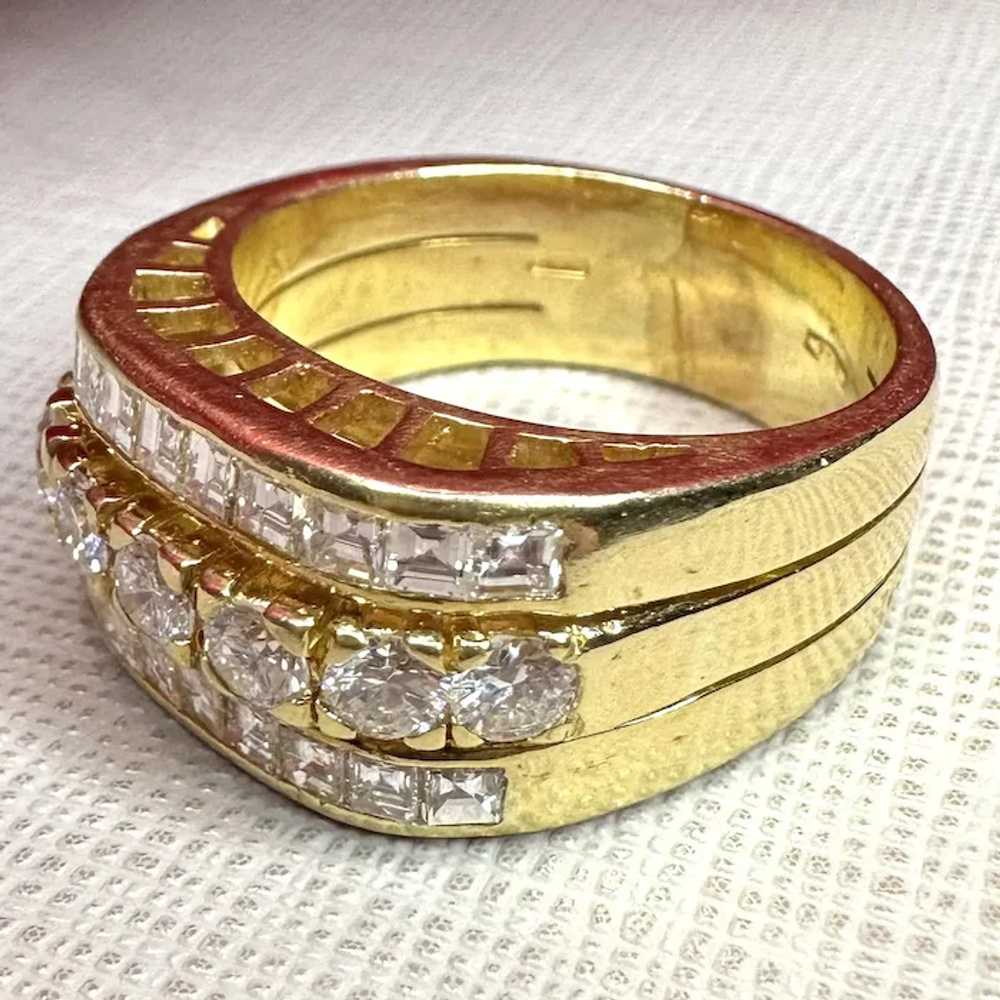 18k 2 CTW Carre Round Diamond Ring - image 9