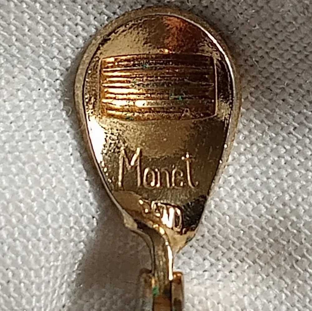 Monet Cordelia brooch clip earrings gold tone - image 5