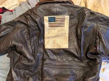 ジャケット・アウター vintage leather jacket us military Vtg 80's Airborne Brown US MILITARY USAF A2 Flight Jacket