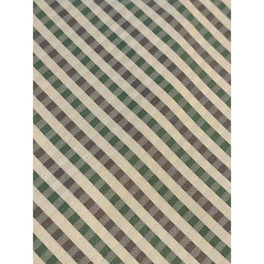 Van Heusen Van Heusen White Green Gray 100% Silk … - image 9