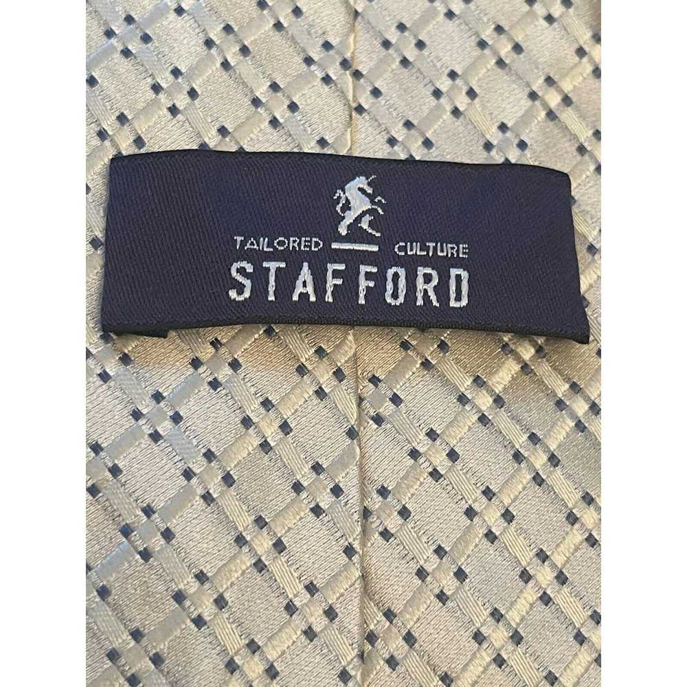 Stafford Stafford Hand Made Cream Blue 100% Silk … - image 8