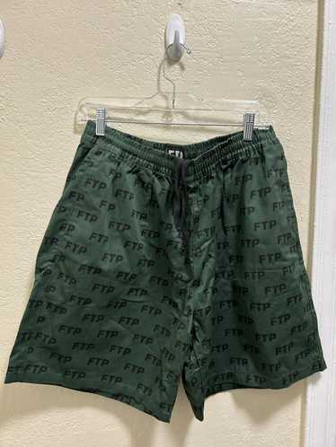 Streetwear Green FTP All Overprint Shorts - image 1