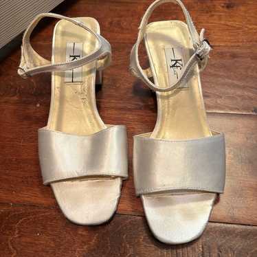 Vintage Y2K White Satin Heels