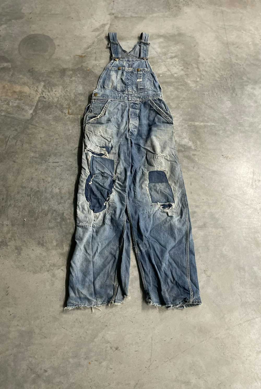 Lee × Vintage Vintage 50s Lee Repaired Overalls (… - image 1