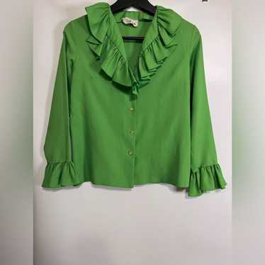 Vintage Rhoda Lee Blouse in a beautiful lime gree… - image 1