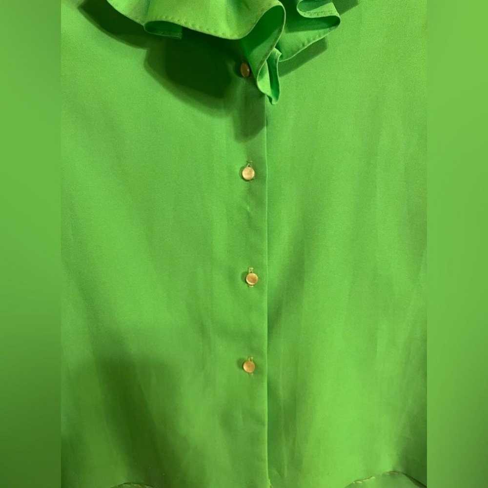 Vintage Rhoda Lee Blouse in a beautiful lime gree… - image 5