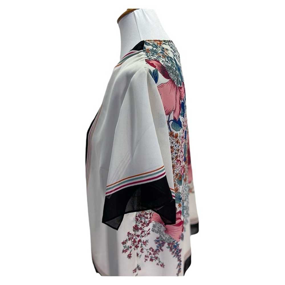 Vintage Womens Nancy Braclioni Sheer floral Kimon… - image 7
